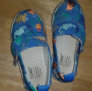 Tiny Toms, Azure Blue, Dinoland Size 7 Shoes Toddler